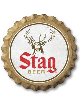 Stag Beer Metal Bottle Cap Sign Garage Shop Bar Man Cave Aluminum Outdoor LARGE